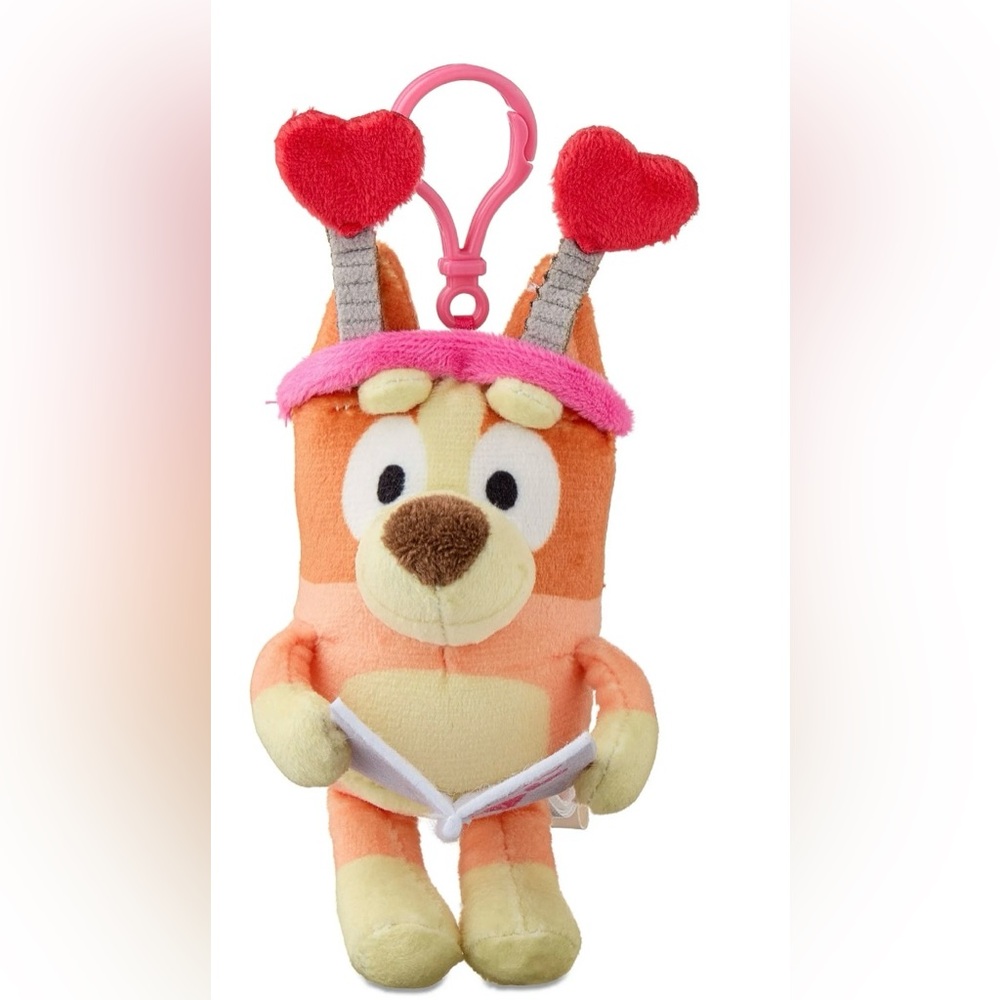 Bluey Bingo Valentine Backpack Plush Clip‎ Mini Plush Collectible NWT
